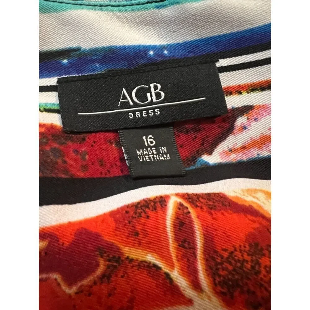 AGB Dress Women’s Sleeveless Casual - Multicolored Striped - Size 6